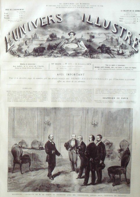 L'Univers illustré 1873 # 970 Maroc Sidi-Mohammed Salzbourg Paray-Le-Monial  