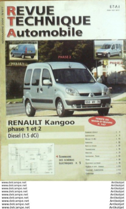 Revue Technique Automobile Renault Kangoo  #677