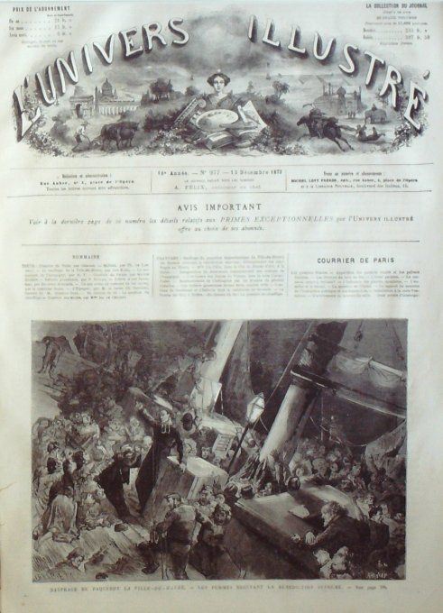 L'Univers illustré 1873 # 977 Champigny Havre Vienne Carthagène Metz Grenade Tolède 