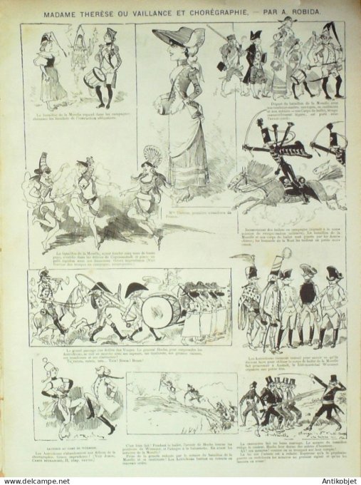 La Caricature 1882 n°148 Me Thérèse ou vaillance & Chorégraphie Robida Trock