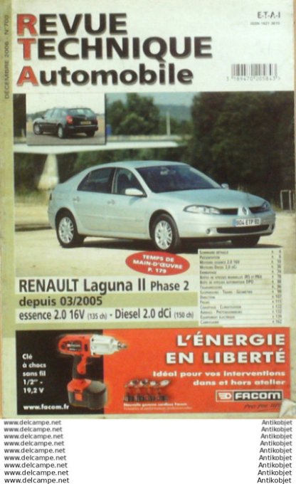 Revue Technique Automobile Renault Laguna II 03/2005  #700