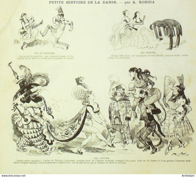 La Caricature 1882 n°117 Feu Mabille La Danse Robida