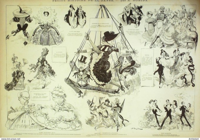 La Caricature 1882 n°117 Feu Mabille La Danse Robida