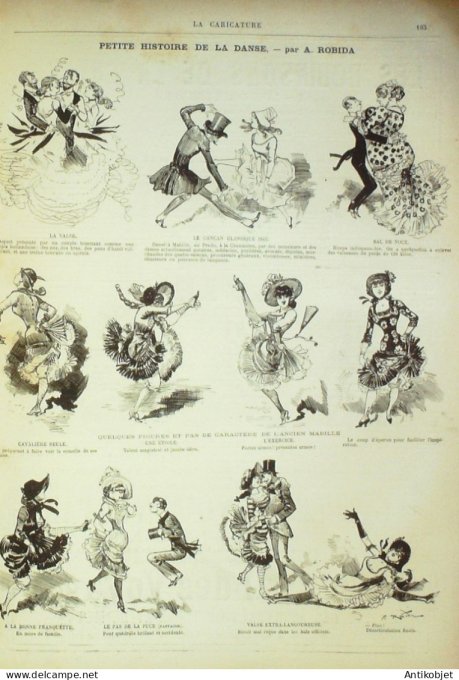 La Caricature 1882 n°117 Feu Mabille La Danse Robida