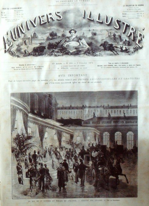 L'Univers illustré 1874 # 985 Ashantees rivière Prah Cap-Coast Russie St-Pétersbourg     