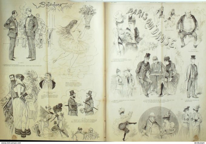 Le Journal Amusant 1891 n°1836 Chicane fin de siècle  Bobêchons Paris qui danse Interview f éminins