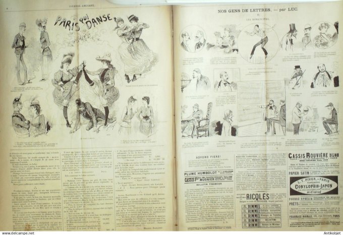 Le Journal Amusant 1891 n°1836 Chicane fin de siècle  Bobêchons Paris qui danse Interview f éminins