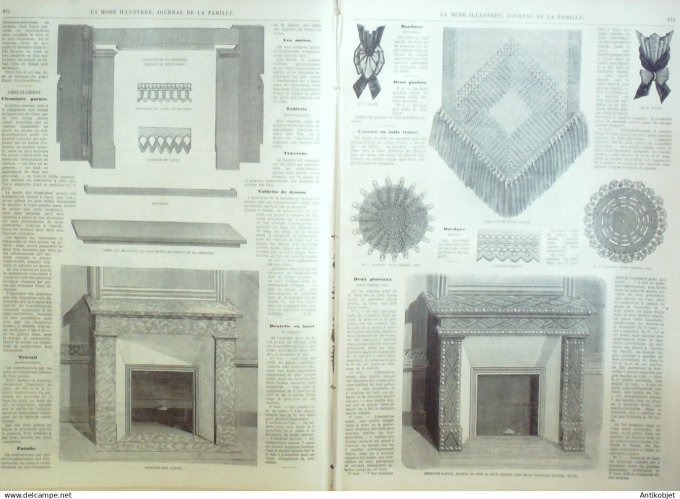 La Mode illustrée journal + gravure associée 1876 # 39