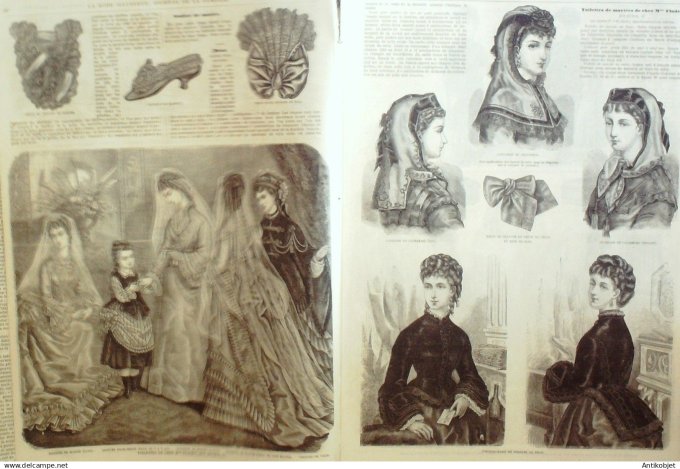 La Mode illustrée journal + gravure associée 1873 #  9