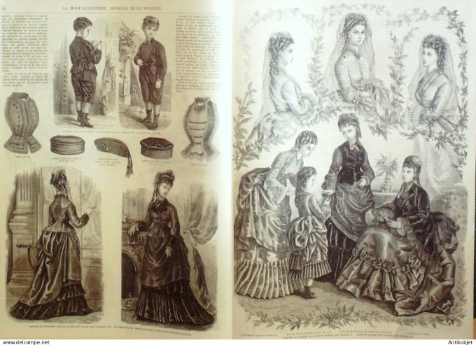 La Mode illustrée journal + gravure associée 1873 #  9