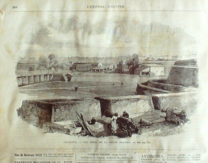 L'Univers illustré 1874 # 992 Alger Mitidja Cape-Coast Calcutta porte Plassey 