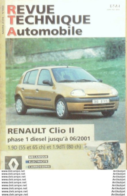 Revue Technique Automobile Renault Clio II  #659