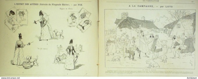 La Caricature 1886 n°364 Etrangers Draner Coquelin par Luque Canonnier Kerbinet Gino