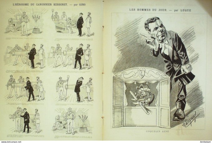 La Caricature 1886 n°364 Etrangers Draner Coquelin par Luque Canonnier Kerbinet Gino