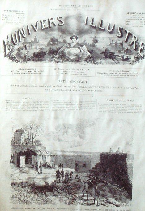 L'Univers illustré 1874 # 998 Espagne Malaga Serria-Léone Coumasdie Portugal faucheuse Sprague