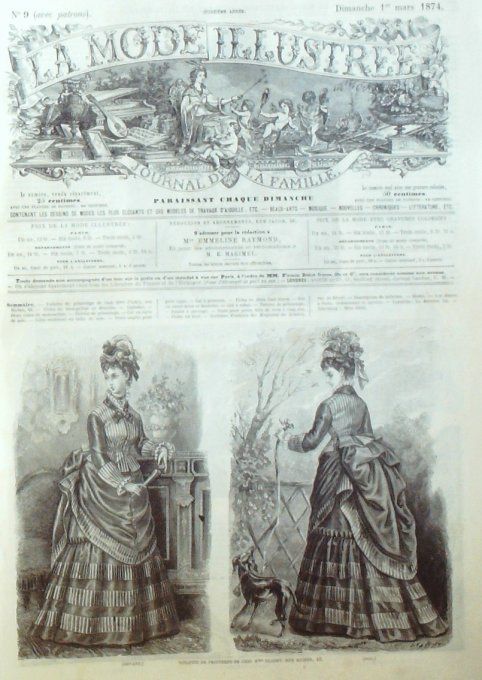 Journal Mode illustrée 1874 #  9 Toilettes de printemps