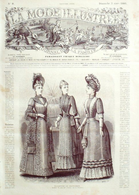 Journal Mode illustrée 1889 #  9 Toilettes de printemps