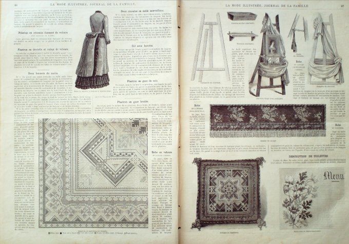 Journal Mode illustrée 1884 #  9 Jupe et robe en cachemire