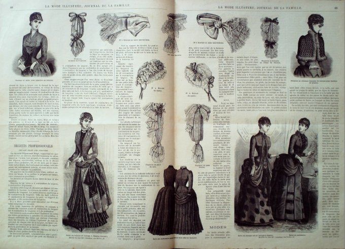 Journal Mode illustrée 1884 #  9 Jupe et robe en cachemire