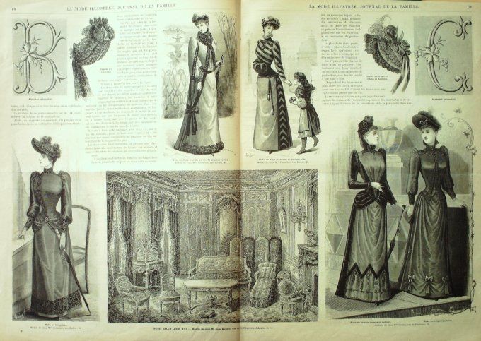 Journal Mode illustrée 1891 #  9 Robes de dîners