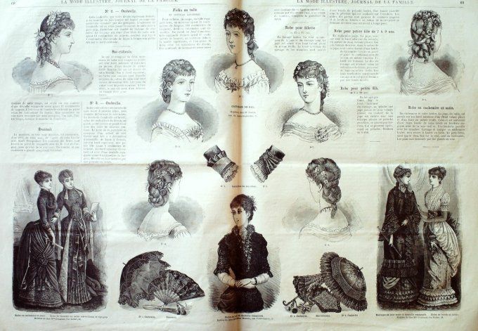 Journal Mode illustrée 1882 #  9 Robes fillettes