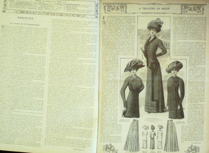 Journal Mode illustrée 1910 #  9 Robes d'intérieur & de dîners