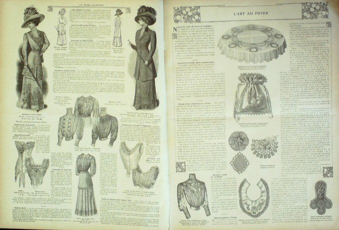 Journal Mode illustrée 1910 #  9 Robes d'intérieur & de dîners