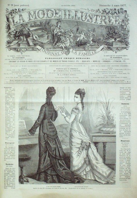 Journal Mode illustrée 1877 #  9 Robes de soirées en faye