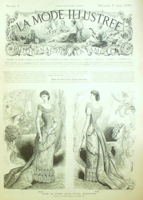 Journal Mode illustrée 1891 #  9 Robes de dîners