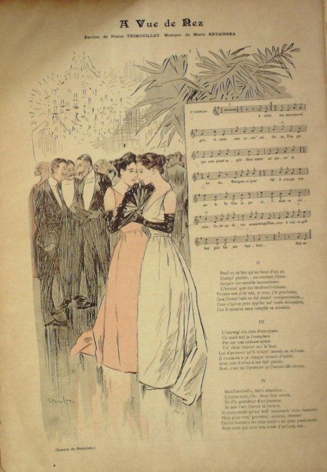 A vue de Nez Trimouillat Paroles Musique Krysinska illustration Steinlen