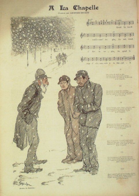 A La Chapelle Paroles Bruant Musique BRUANT illustration Steinlen