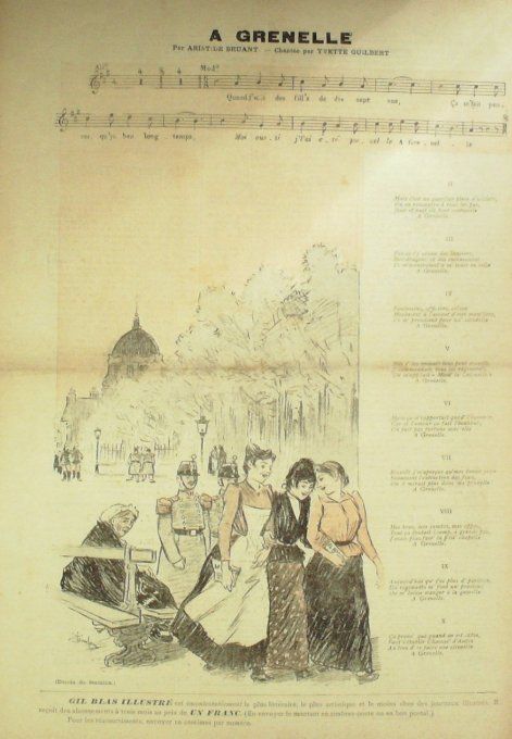 A Grenelle Paroles Bruant Musique Bruant illustration Steinlen