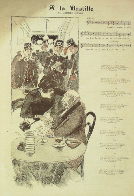 A la Bastille Paroles Bruant Musique Bruant illustration Steinlen