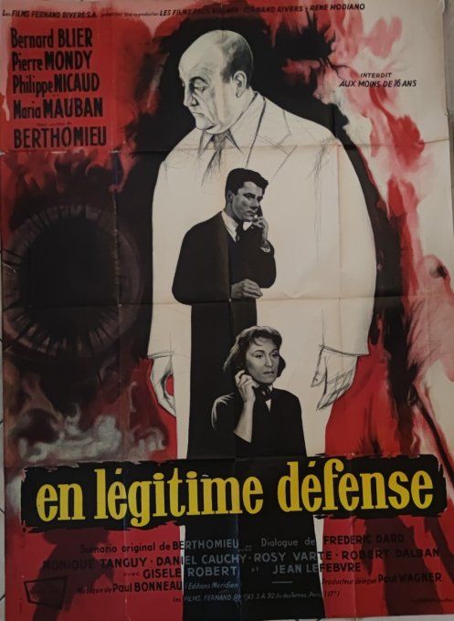 En légitime défense Affiche de film 120x160 Paul Wagner 1958