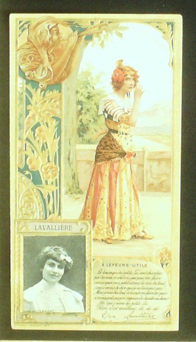 Chromo Lefèvre Utile LU Lavallière Eve Personnage Célèbre Chanteuse actrice 1900