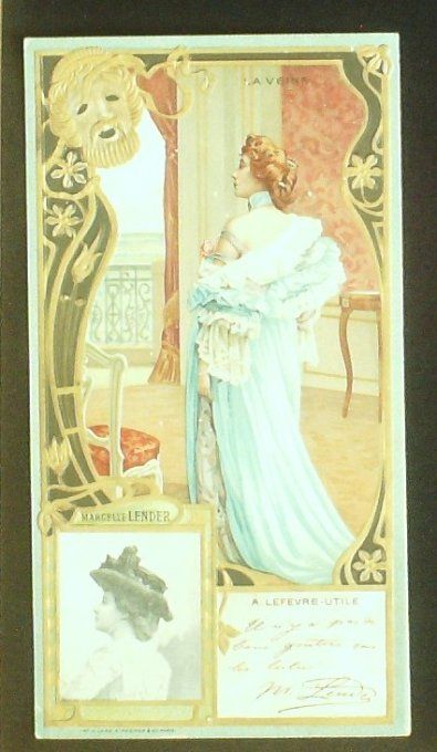 Chromo Lefèvre Utile LU Lender Marcelle Personnage Célèbre chanteuse 1900