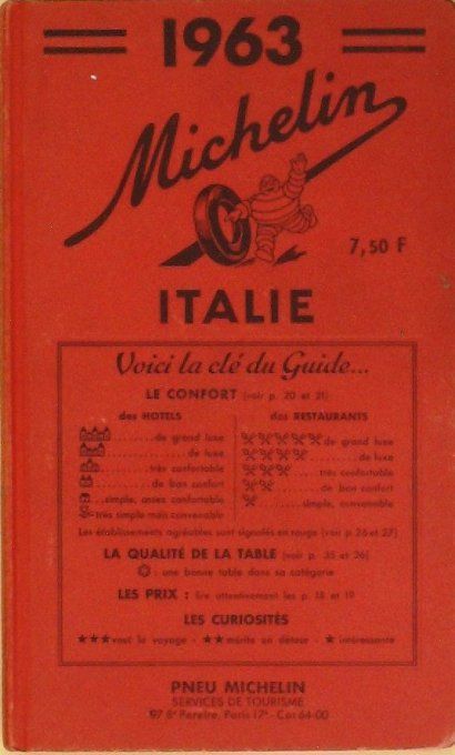 GUIDE ROUGE Michelin-ITALIE 1963